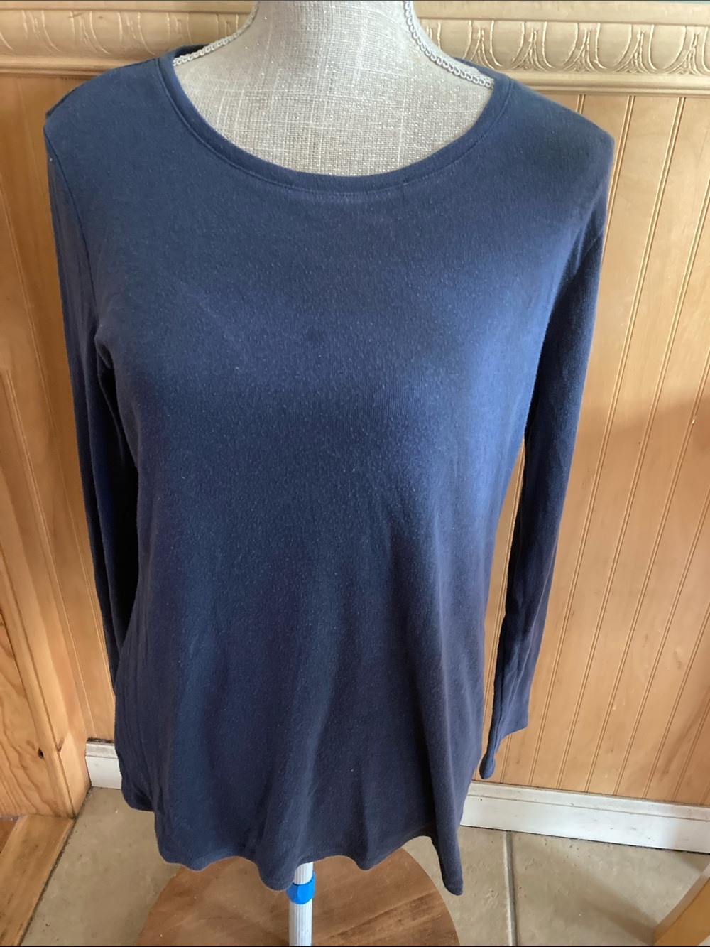 Sonoma Women's Long Sleeve Crewneck Top - Slate Blue